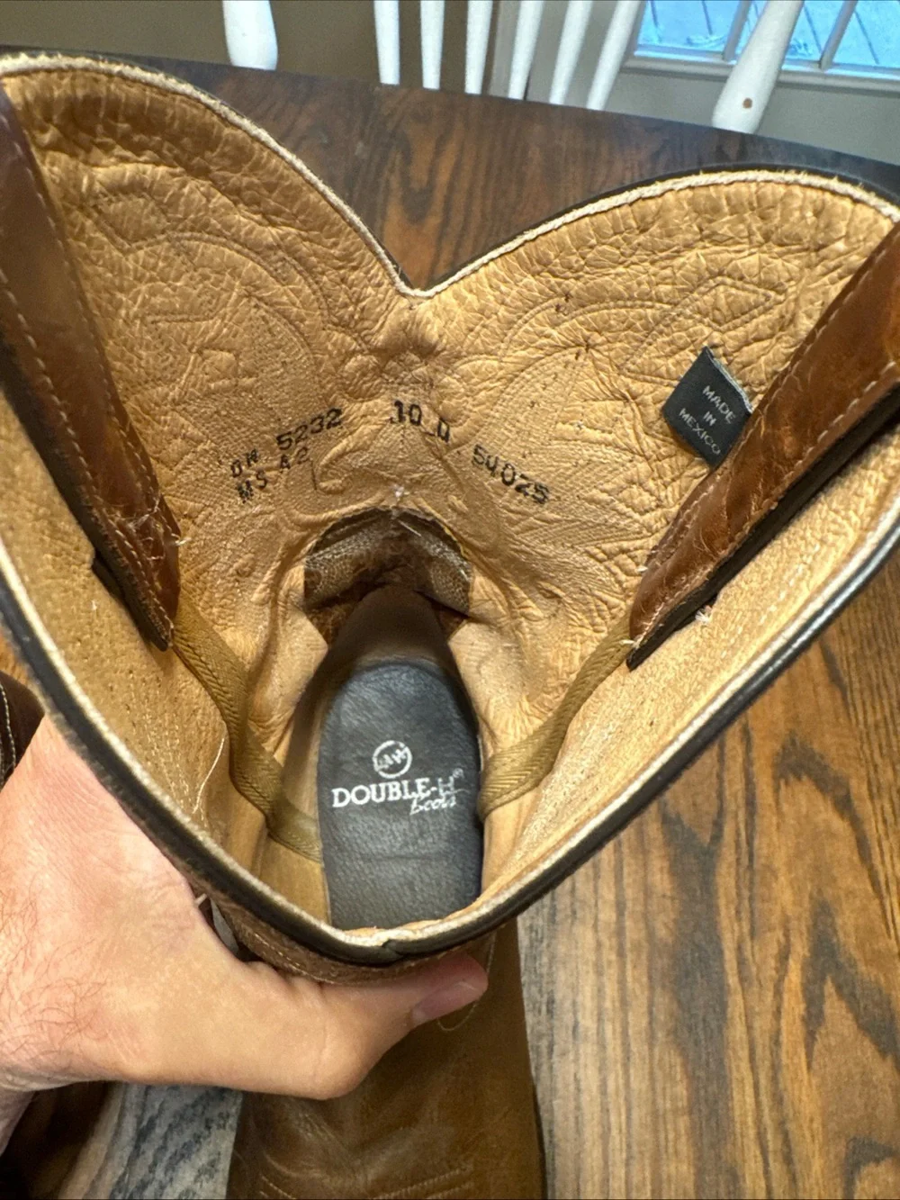 Double-H Cowboy Boots   Brown Shoe Size 10D Leather Square Toe Western